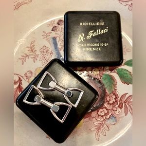 R. Fallaci Italian Silver Stirrup Cuff Links